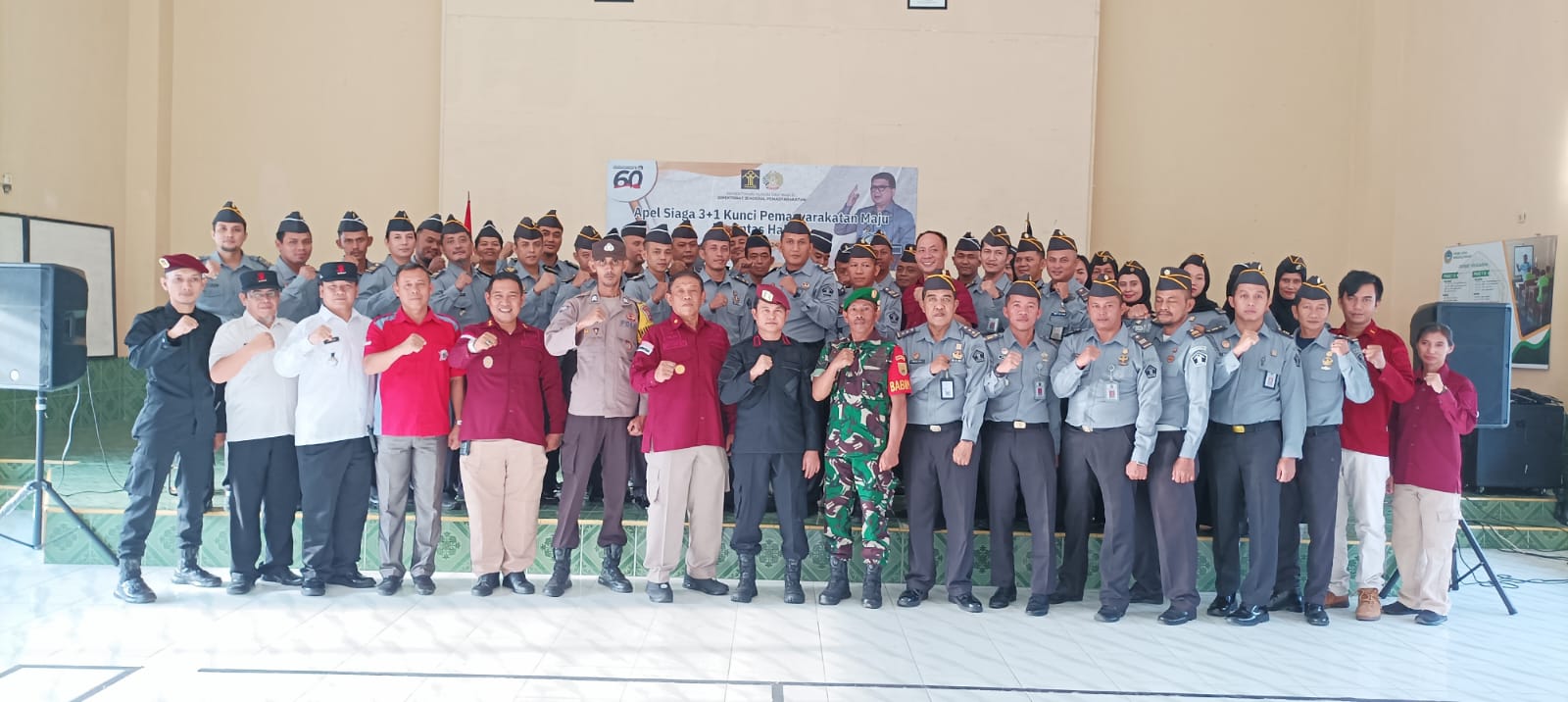 Bersama TNI dan Polri  Lapas Pangkalpinang Adakan Apel Siaga 3+1 Berantas Halinar